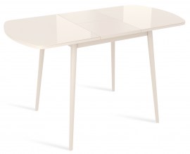  Mini стол раздвижной со стеклом КремовыйКремовый2